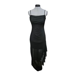 NWT Women's SIZE S Asymmetrical Whimsigoth Goth Mesh Lined Dress Black